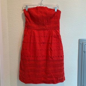 Red Lace Shift Dress